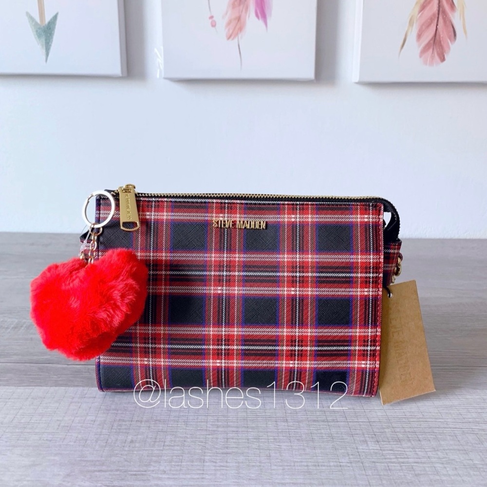 STEVE MADDEN Bag Blexi Crossbody - Red Black Plaid